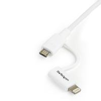 StarTech.com Apple Lightning- of Micro USB-naar-USB-kabel - 1 m, wit - thumbnail
