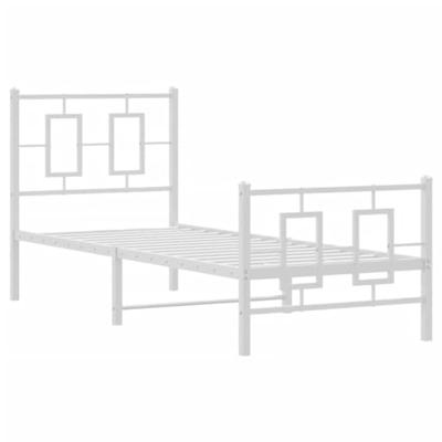 Bedframe met hoofd- en voeteneinde metaal wit 80x200 cm Bedframe met hoofd- en voeteneinde metaal wit 80x200 cm