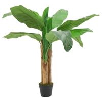VidaXL Kunstplant bananenboom 9 bladeren 120 cm groen - thumbnail