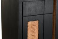 Dressoir DKD Home Decor Zwart Rotan Mangohout (160 x 40 x 90 cm) - thumbnail