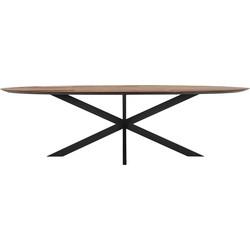 DTP Home Ovale Eettafel 'Shape' Teakhout, 280 x 120cm, kleur Naturel