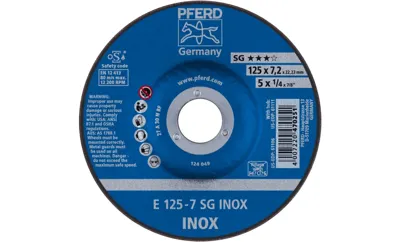 PFERD TOOLS 62212623 Sg Inox Afbraamschijf gebogen Diameter 125 mm Boordiameter 22.23 mm 10 stuk(s)