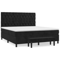 Boxspring met matras fluweel zwart 160x200 cm - thumbnail