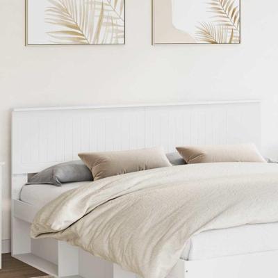 Hoofdbord met hoofdeinde Wit 180 cm Bewerkt hout
