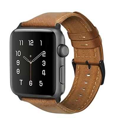Luxe Echt Lederen bandje - Lichtbruin - Geschikt voor Apple Watch 44mm / 45mm / 46mm / 49mm Luxe Echt Lederen bandje - Lichtbruin - Geschikt voor Apple Watch 44mm / 45mm / 46mm / 49mm