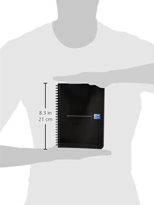 Oxford Office Essentials spiraalschrift, 180 bladzijden, ft A5, gelijnd, zwart