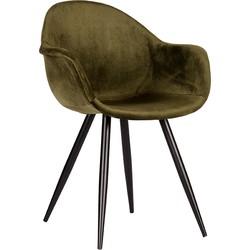 LABEL51 Eetkamerstoel 'Forli', Velvet, kleur Groen