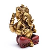 Goudkleurig Ganesha Beeld - Polyresin - 458 gram - uit China - thumbnail