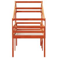 Hoogslaper met dak massief grenenhout wasbruin 90x200 cm - thumbnail