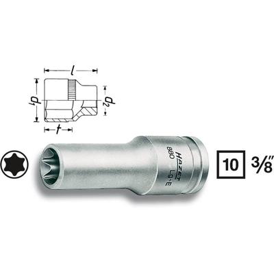 HAZET Dopsleutel 880LG-E12 · 3/8 inch (10 mm) vierkant hol · Buiten-TORX®-profiel · SW E12 HAZET Dopsleutel 880LG-E12 · 3/8 inch (10 mm) vierkant hol · Buiten-TORX®-profiel · SW E12