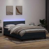 Boxspring met matras en LED fluweel donkergrijs 140x220 cm - thumbnail
