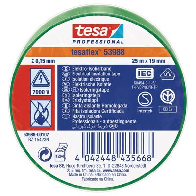 Tesa isolatietape groen 19mm 25mtr | 10 stuk stuks