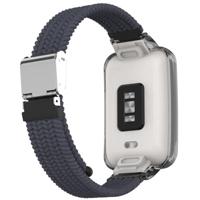 Braided nylon bandje met case - Donkergrijs - Xiaomi Smart band 7 Pro - thumbnail