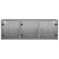 Wandkast met glazen deuren 102x37x35 cm grijs sonoma eiken - thumbnail
