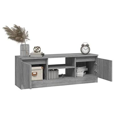 Tv-meubel met deur 102x30x36 cm grijs sonoma eikenkleurig