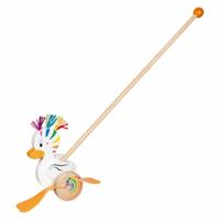 Goki houten duwdiertje eend lou - thumbnail