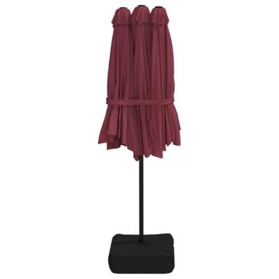 VidaXL Parasol dubbel dak 449x245 cm bordeauxrood