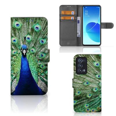 OPPO Reno 6 Pro Plus 5G | Telefoonhoesje | Met pasjeshouder | Pauw