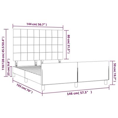 Bedframe zonder matras stof zwart 140x190 cm