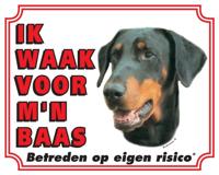 Dobermann Waakbord - Ik waak voor mijn baas - thumbnail
