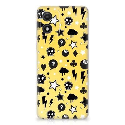 Silicone Back Case Motorola Moto E13 Punk Geel Silicone Back Case Motorola Moto E13 Punk Geel