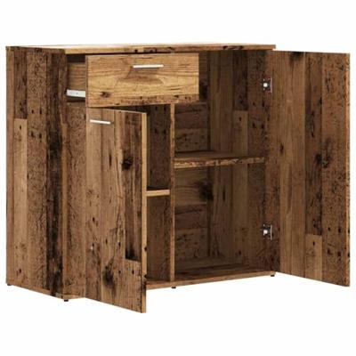 Dressoir 80x36x75 cm bewerkt hout oud houtkleurig