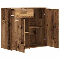 Dressoir 80x36x75 cm bewerkt hout oud houtkleurig - thumbnail