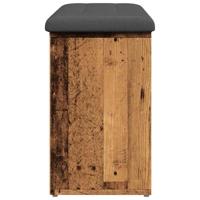 Schoenenbank 102x32x50 cm bewerkt hout oud houtkleurig - thumbnail