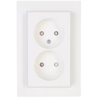 Athenis wandcontactdoos 2-voudig KV helder wit - thumbnail