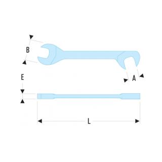 Facom steeksleutel micromechanica, bek 15° en 75° gebogen 9/16' - 34.9/16
