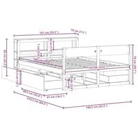 Bedframe zonder matras massief grenenhout wasbruin 135x190 cm - thumbnail