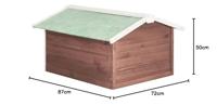 Overkapping voor grasmaaier 72x87x50 cm vurenhout mokka en wit - thumbnail