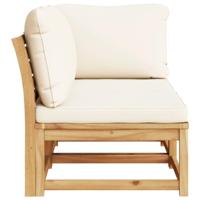 2-delige Loungeset met kussens massief acaciahout - thumbnail