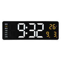 Digitale wand-/wekkerklok 38,8 x 12,9 x 3,2 cm - Zwart - ABS - NeXtime 'Super Digi' - thumbnail