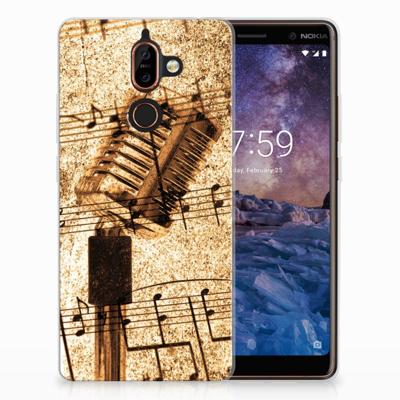 Nokia 7 Plus | Siliconen hoesje | met foto Bladmuziek