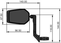 CONTEC achteruitkijkspiegel "e-view evo" ct rear-view mirror e-vie evo m m.dazz lens - thumbnail