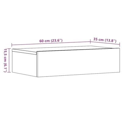 Tv-meubel met LED-verlichting 60x35x15,5 cm oud houtkleurig