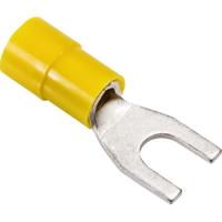 Gaffelkabelschoen geisoleerd 6.0mm M5 geel 100 stuks - thumbnail