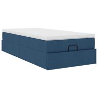 Ottoman bed met matras 90x200cm stof blauw - thumbnail