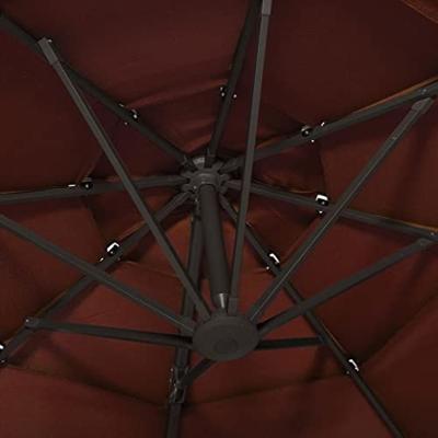 Parasol 4-laags met aluminium paal 3x3 m terracottakleurig