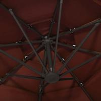 Parasol 4-laags met aluminium paal 3x3 m terracottakleurig - thumbnail