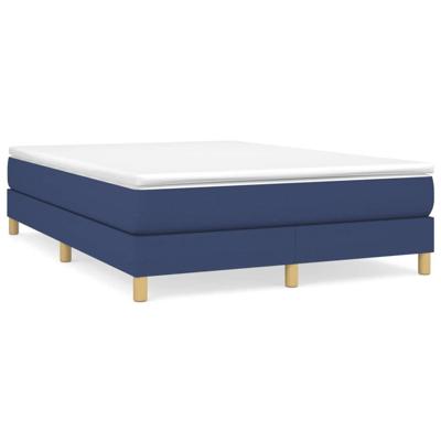 Boxspring met matras stof blauw 140x200 cm