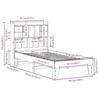 Bedframe zonder matras massief grenenhout wasbruin 75x190 cm - thumbnail