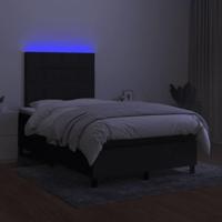 Boxspring met matras en LED stof zwart 120x190 cm - thumbnail