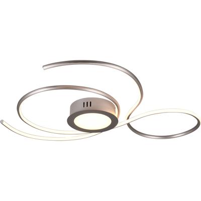 LED Plafondlamp - Plafondverlichting - Trion Jivino - 48W - Aanpasbare Kleur - Dimbaar - Rond - Mat Nikkel - Aluminium
