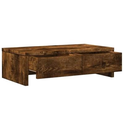Monitorstandaard met lades 50x27x15 cm hout gerookt eikenkleur Monitorstandaard met lades 50x27x15 cm hout gerookt eikenkleur