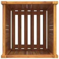 Plantenbak met voering 42x42x75 cm massief acaciahout - thumbnail
