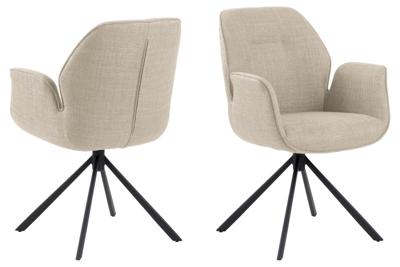 Bendt Draaibare Eetkamerstoel 'Chandler' Stof, kleur Beige Bendt Draaibare Eetkamerstoel 'Chandler' Stof, kleur Beige