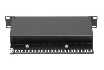 Digitus DN-91512S 12 poorten Netwerkpatchpaneel 254 mm (10) CAT 5e 1 HE Zwart Niet ingericht