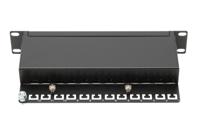 Digitus DN-91512S 12 poorten Netwerkpatchpaneel 254 mm (10) CAT 5e 1 HE Zwart Niet ingericht - thumbnail